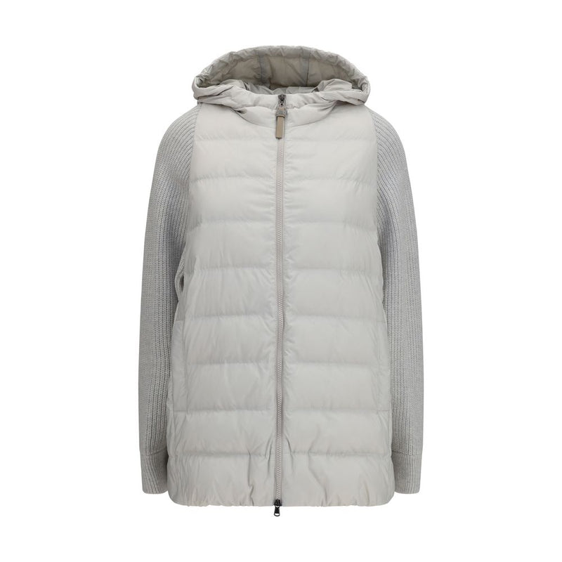 Brunello Cucinelli Gray Polyamide Puffer Jacket