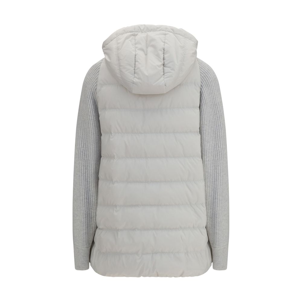 Brunello Cucinelli Gray Polyamide Puffer Jacket