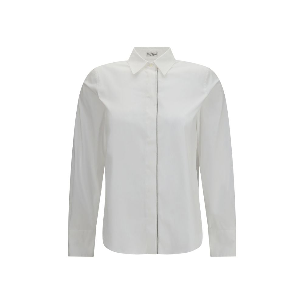 Brunello Cucinelli White Cotton Dress Shirt for Women