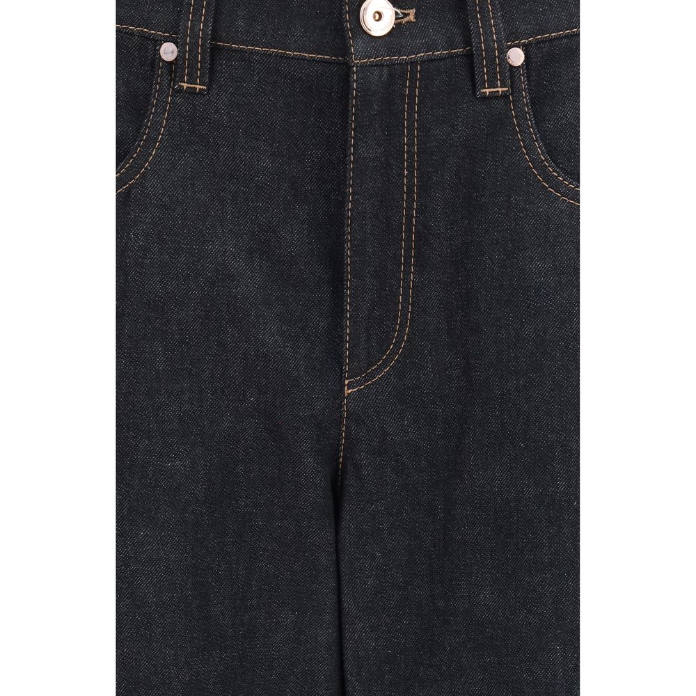 Brunello Cucinelli Blue Cotton Straight-Leg Jeans for Women