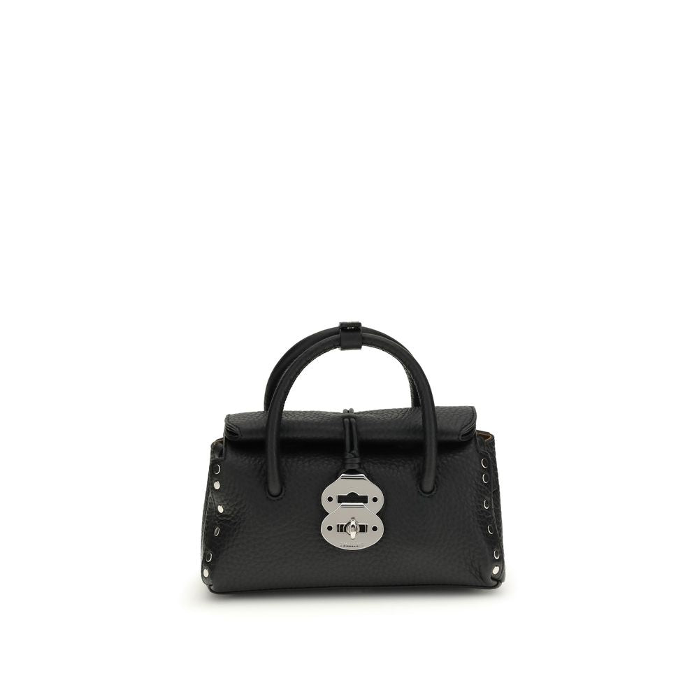 Zanellato Black Calf Leather Dotta Centauro Baby Handbag