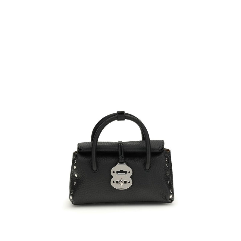 Zanellato Black Calf Leather Dotta Centauro Baby Handbag