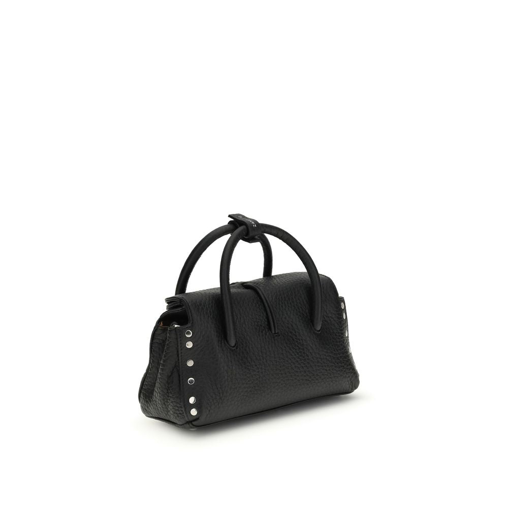 Zanellato Black Calf Leather Dotta Centauro Baby Handbag