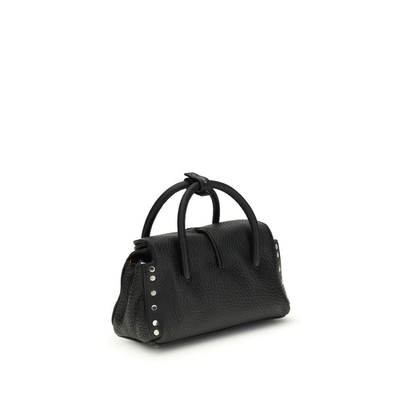 Zanellato Black Calf Leather Dotta Centauro Baby Handbag