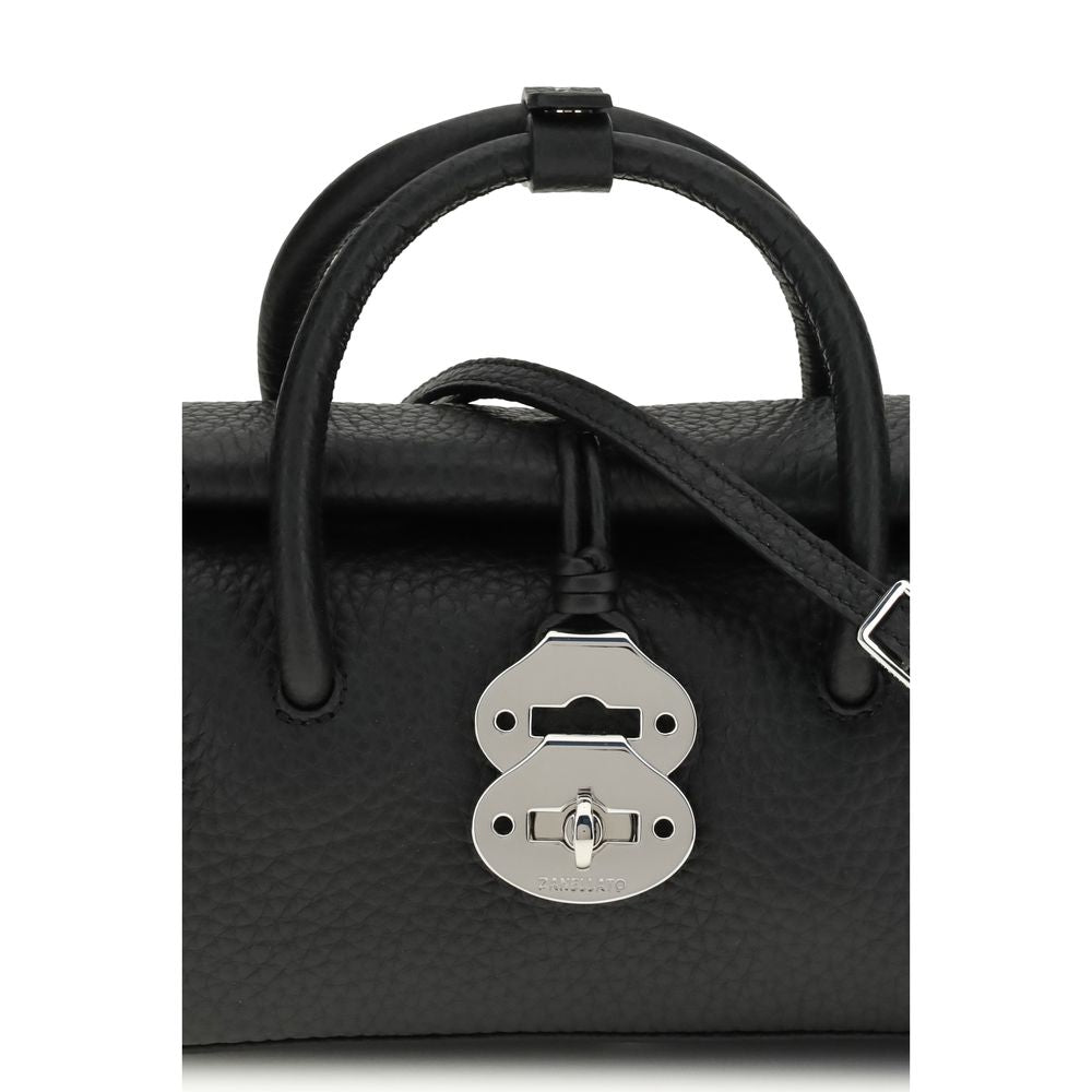Zanellato Black Calf Leather Dotta Centauro Baby Handbag
