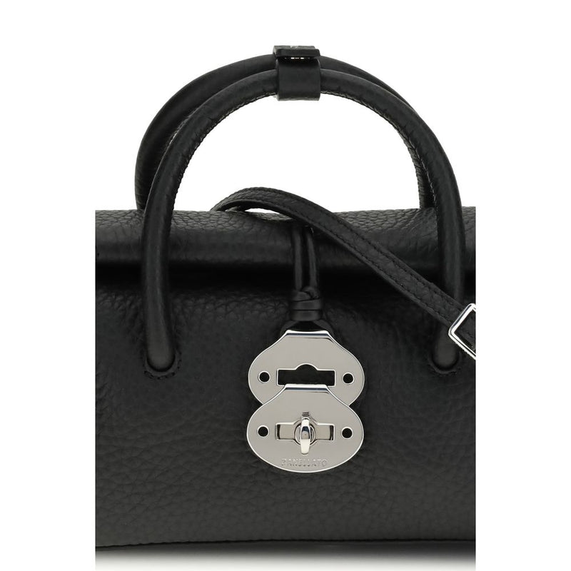 Zanellato Black Calf Leather Dotta Centauro Baby Handbag