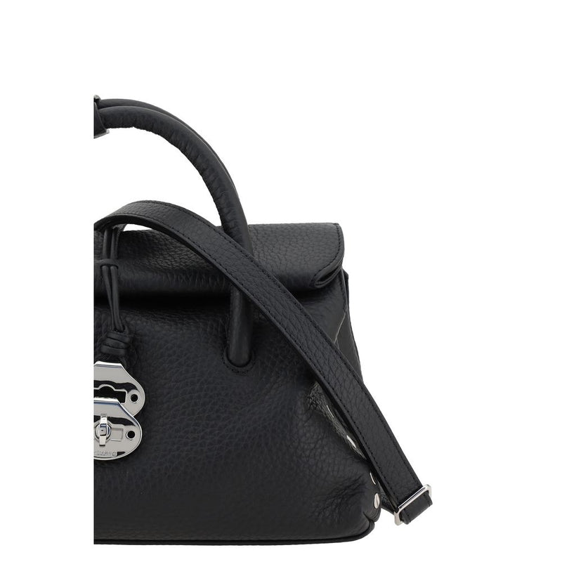 Zanellato Dotta Centauro Sac À Bandoulière En Cuir Noir