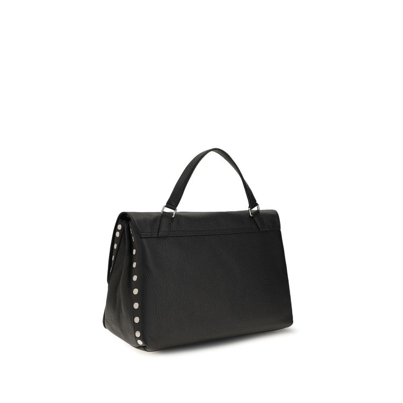Zanellato Black Calf Leather Bos Taurus Shoulder Bag