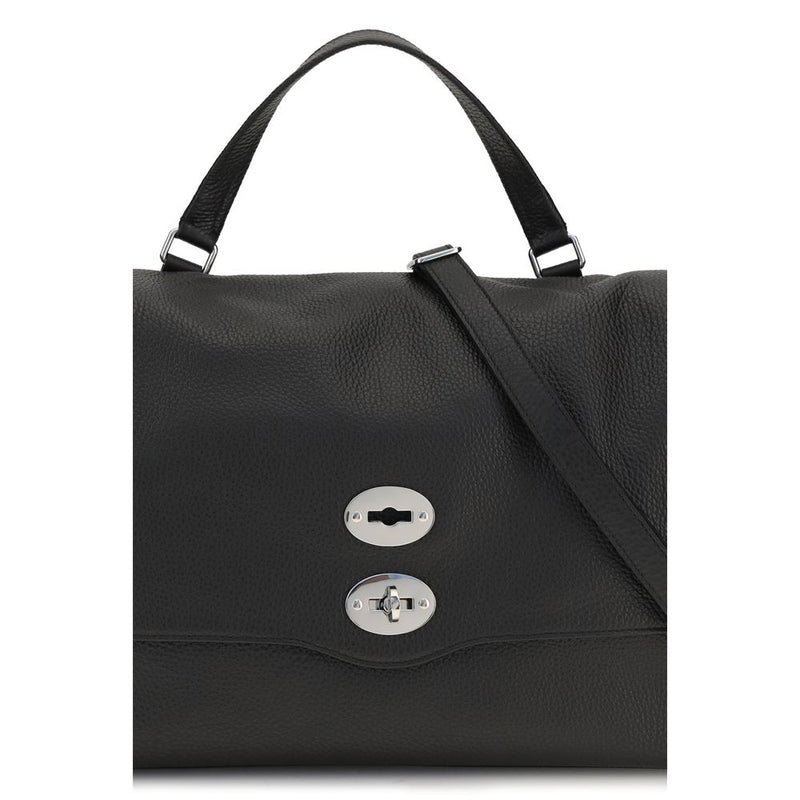 Zanellato Black Calf Leather Bos Taurus Shoulder Bag