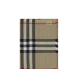 Burberry Brown Silk Scarf with Iconic Check Pattern