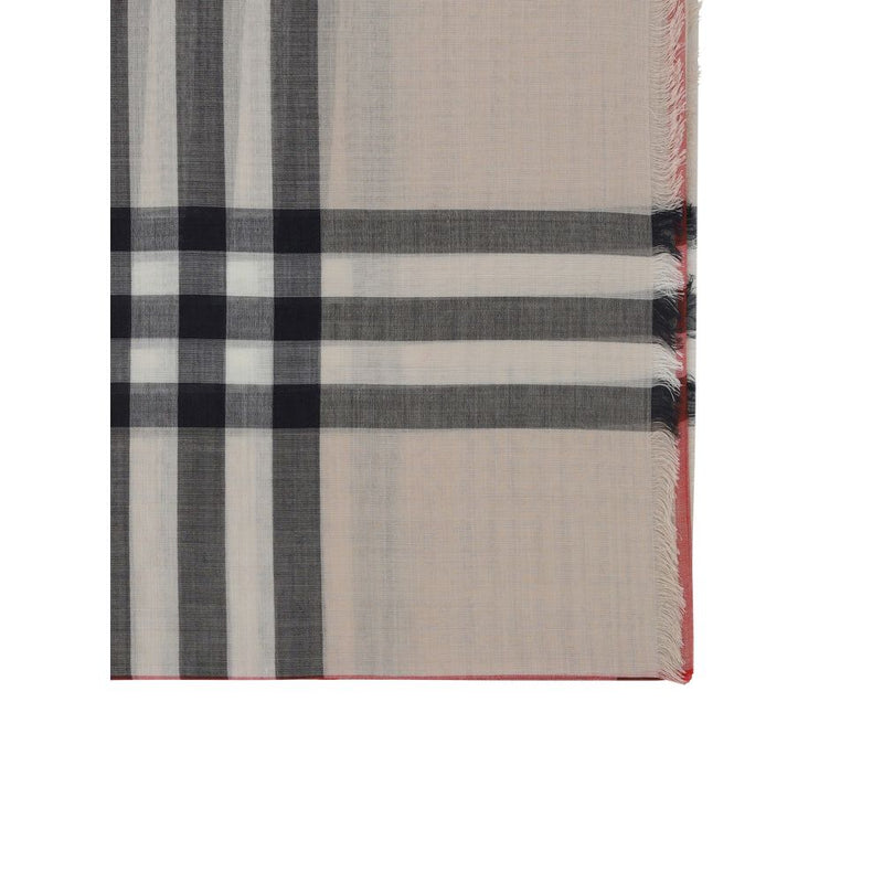 Burberry Brown Silk Scarf with Iconic Check Pattern