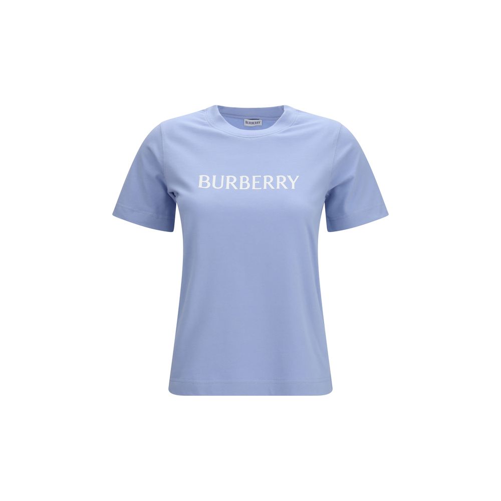 T-shirt en coton bleu Burberry avec logo brodé