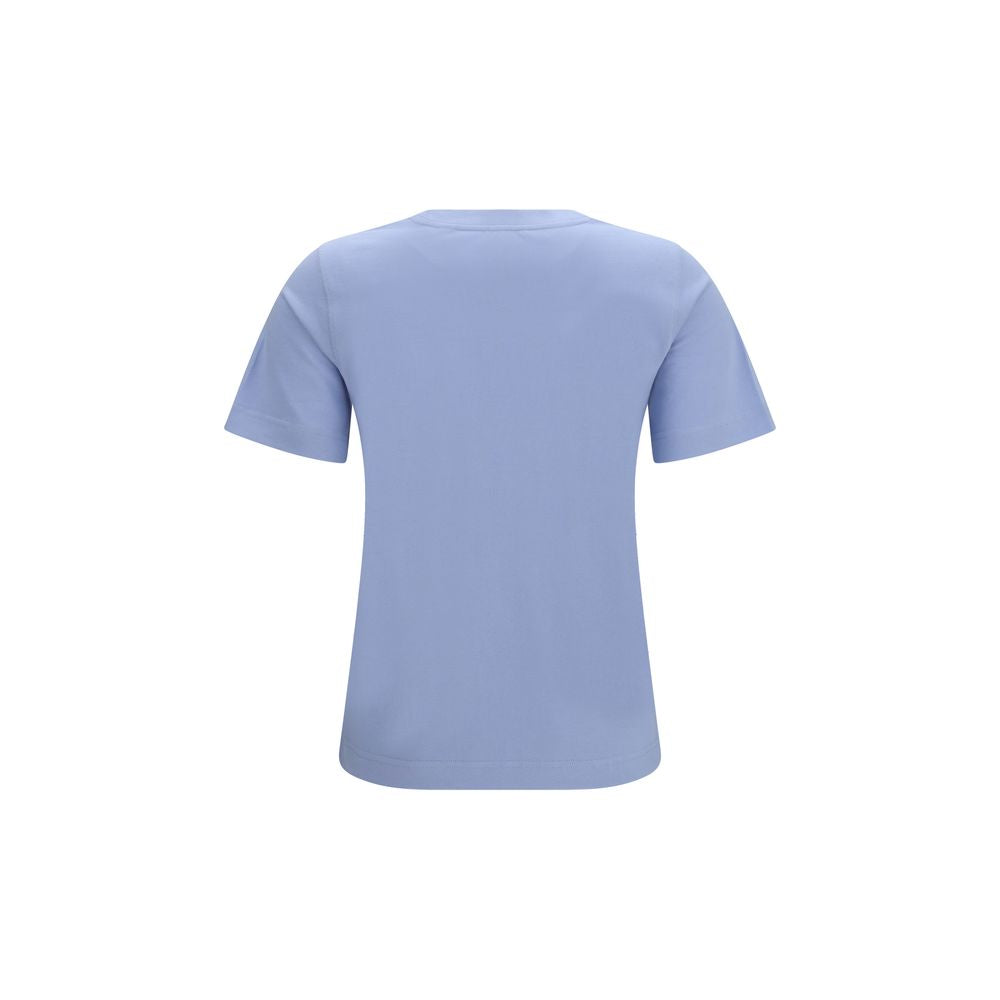 T-shirt en coton bleu Burberry avec logo brodé