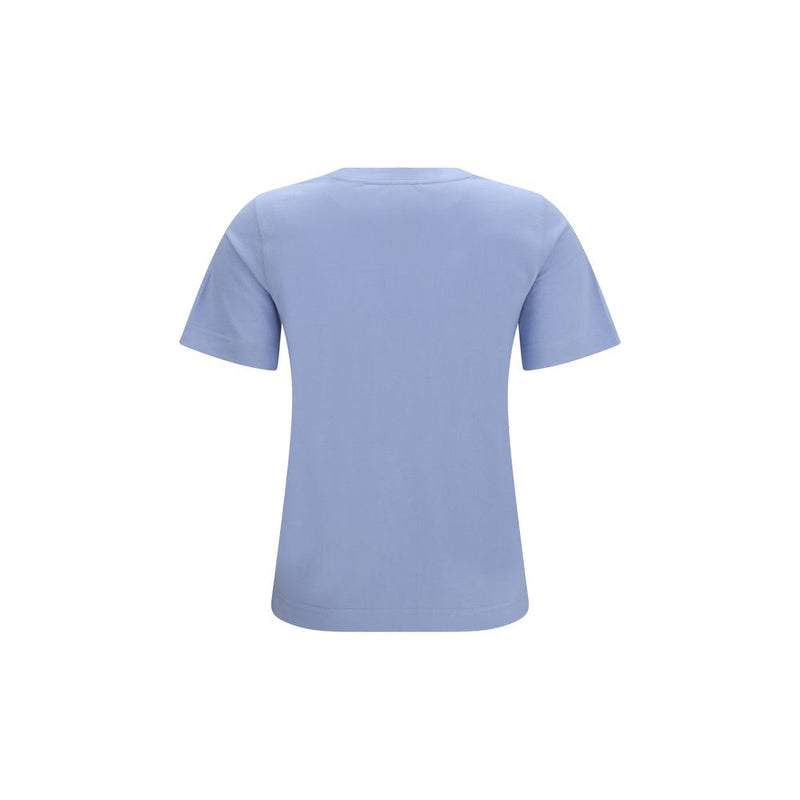 Burberry Blue Cotton T-Shirt with Embroidered Logo