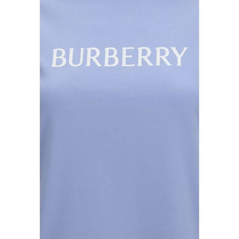 Burberry Blue Cotton T-Shirt with Embroidered Logo