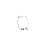 Alexander McQueen White Brass Bracelet with Pearl Skull Detail