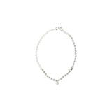 Alexander McQueen White Brass Necklace with Pearl Skull Pendant