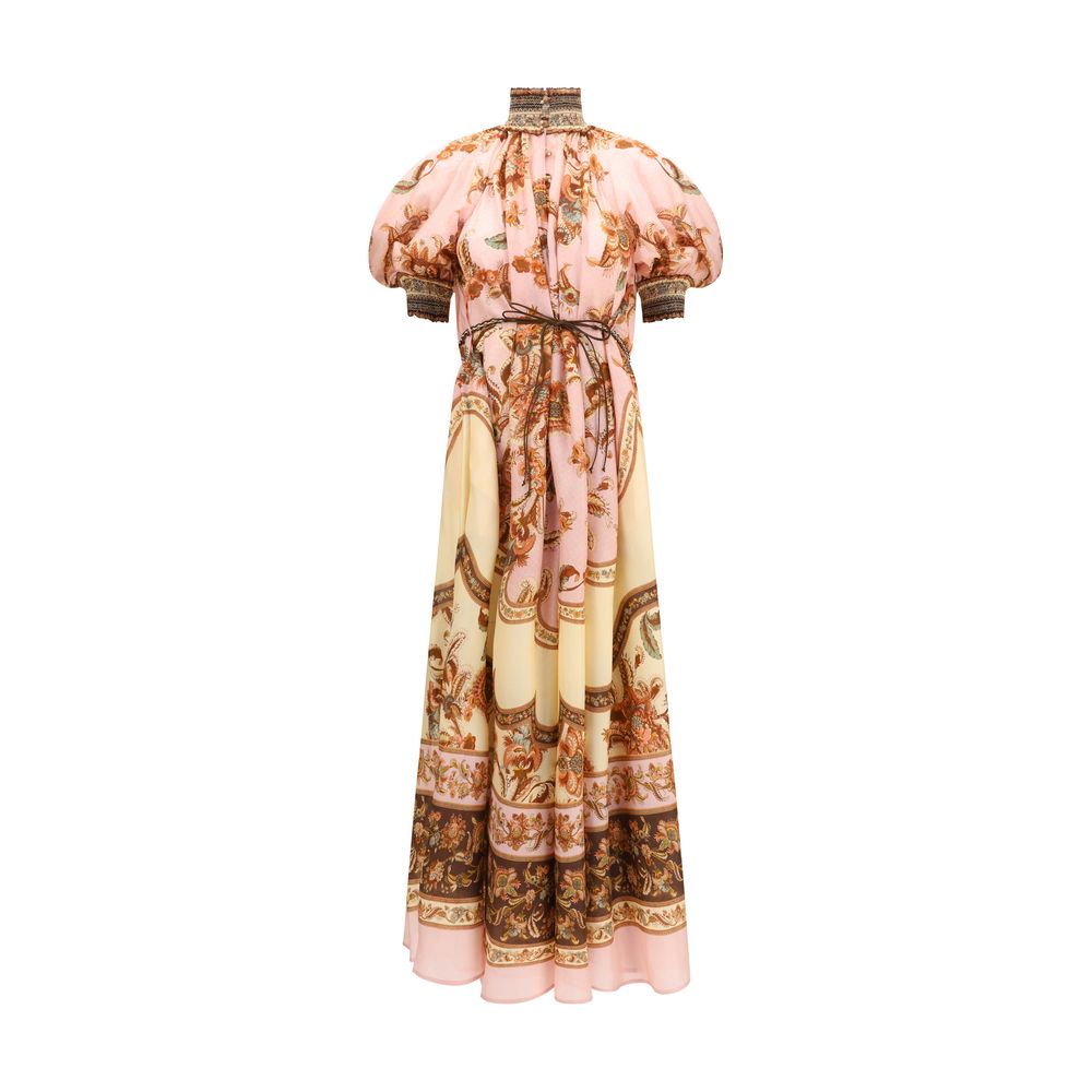 Zimmermann Aster Billow Multicolor Silk Casual Dress