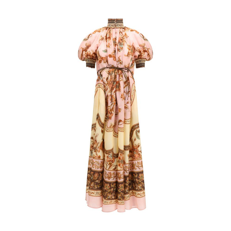 Zimmermann Aster Billow Multicolor Silk Casual Dress