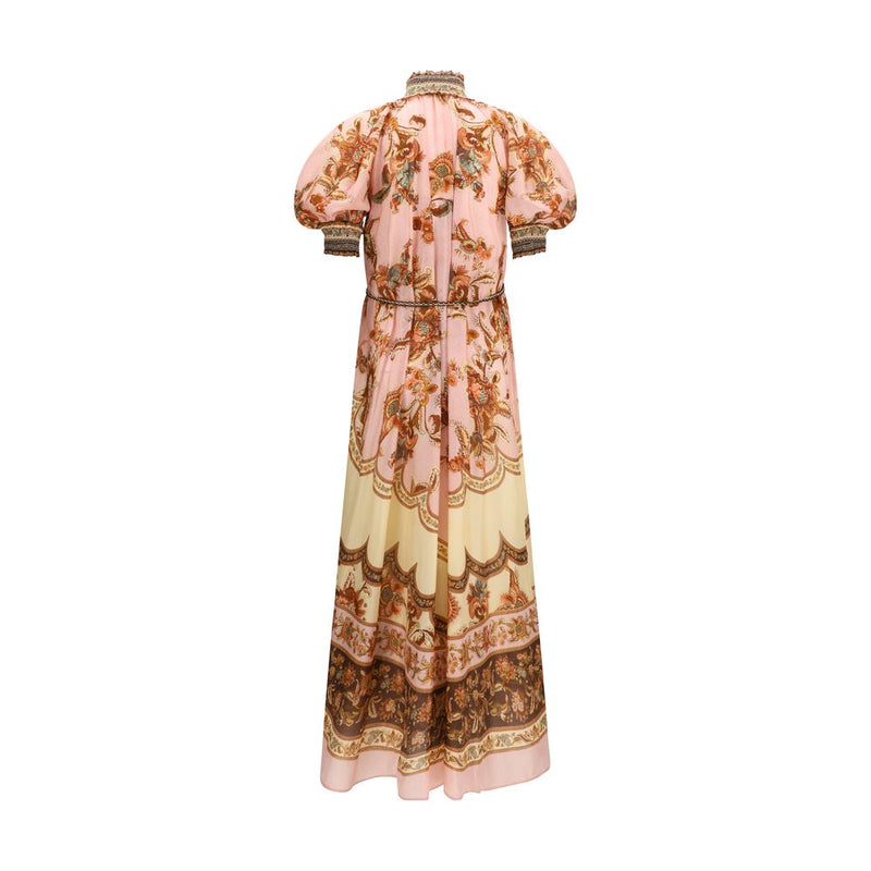 Zimmermann Aster Billow Multicolor Silk Casual Dress