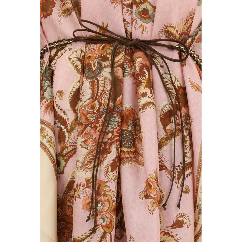 Zimmermann Aster Billow Multicolor Silk Casual Dress