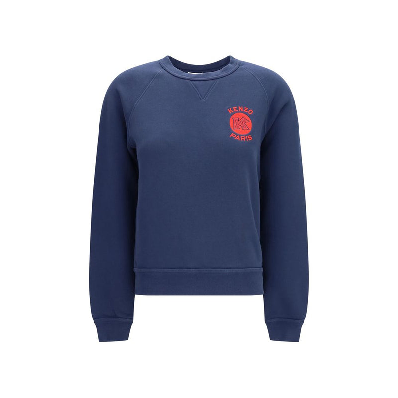 Kenzo Blue Cotton Sweatshirt - Paris Emblem