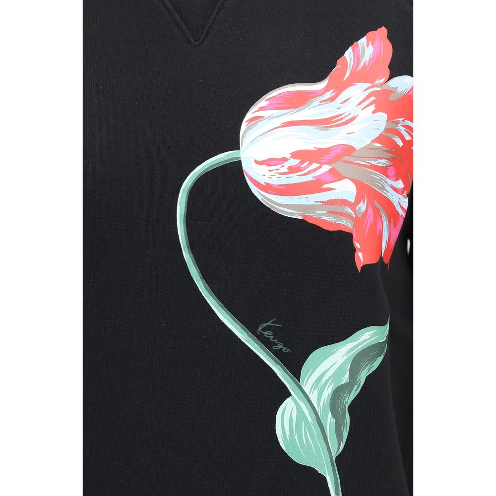 Kenzo Black Cotton Tulip Sweatshirt for Women