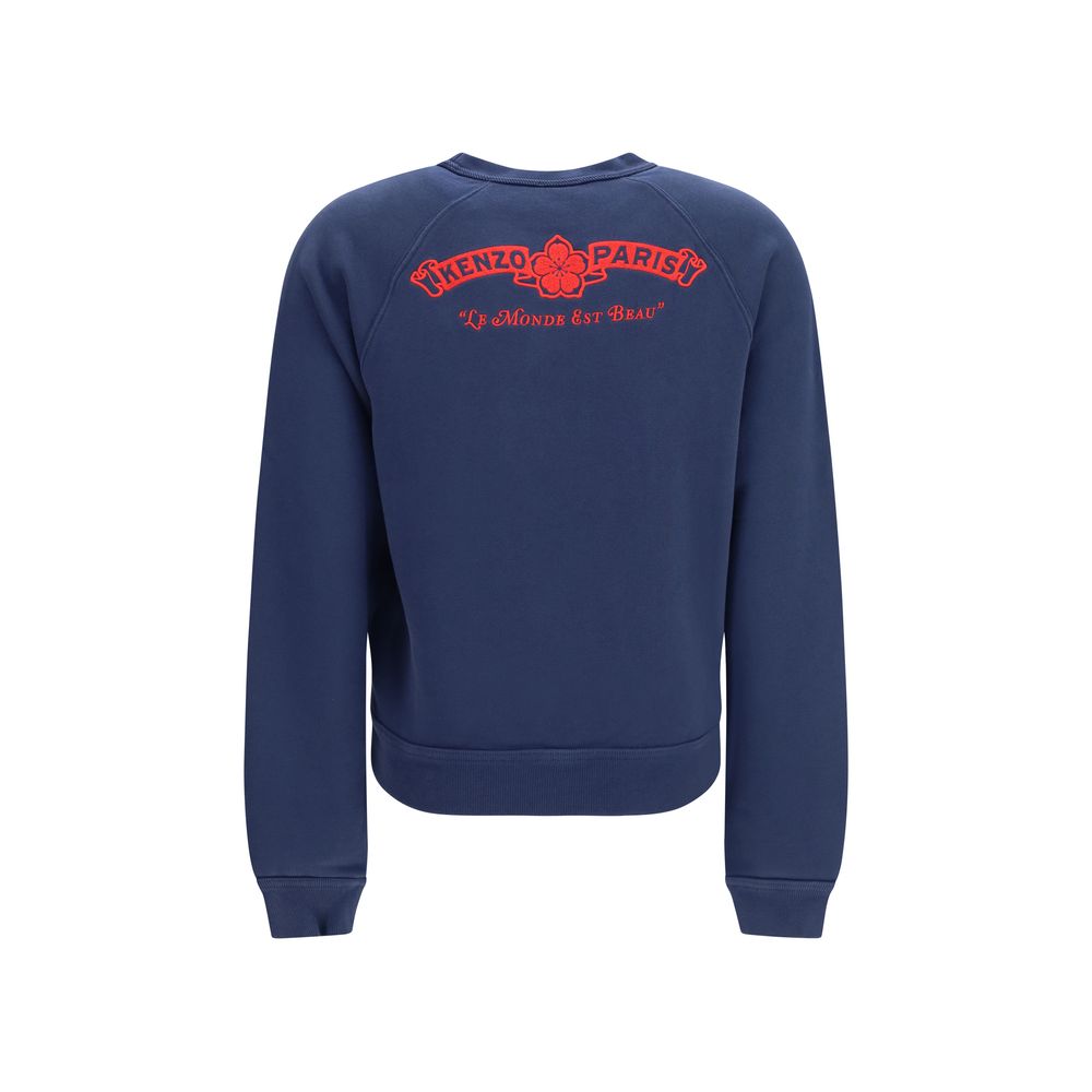 Kenzo Blue Cotton Sweatshirt - Paris Emblem