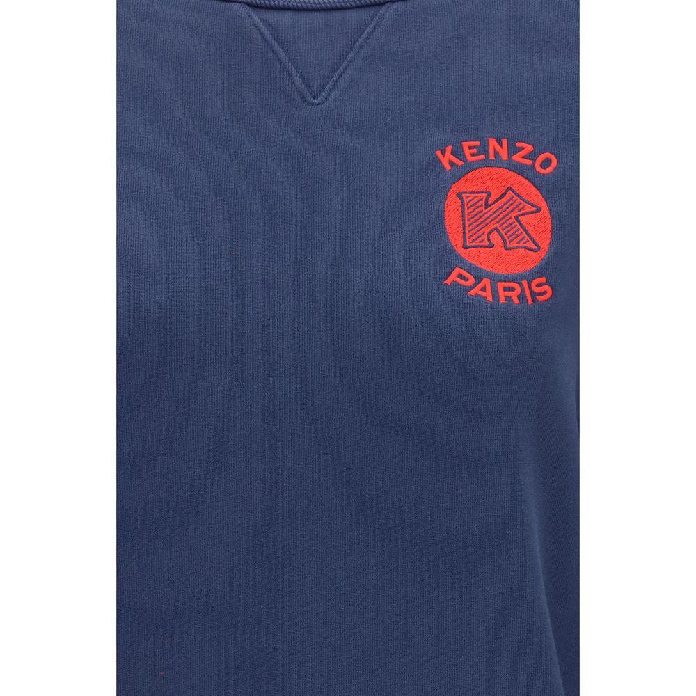 Kenzo Blue Cotton Sweatshirt - Paris Emblem
