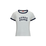 Kenzo White Cotton T-Shirt - Paris Emblem