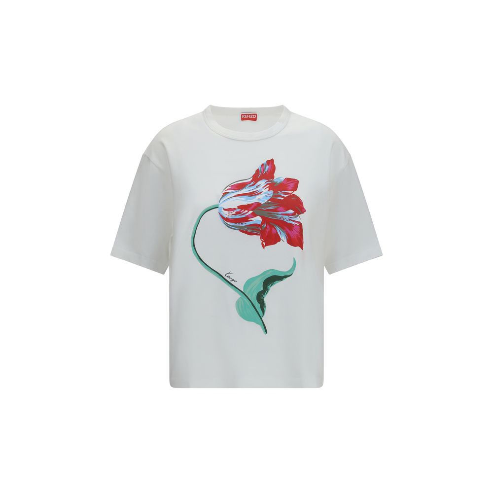 Kenzo White Cotton T-Shirt - Tulip Graphic Design