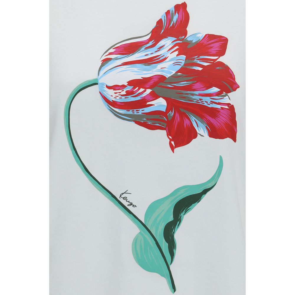 Kenzo White Cotton T-Shirt - Tulip Graphic Design