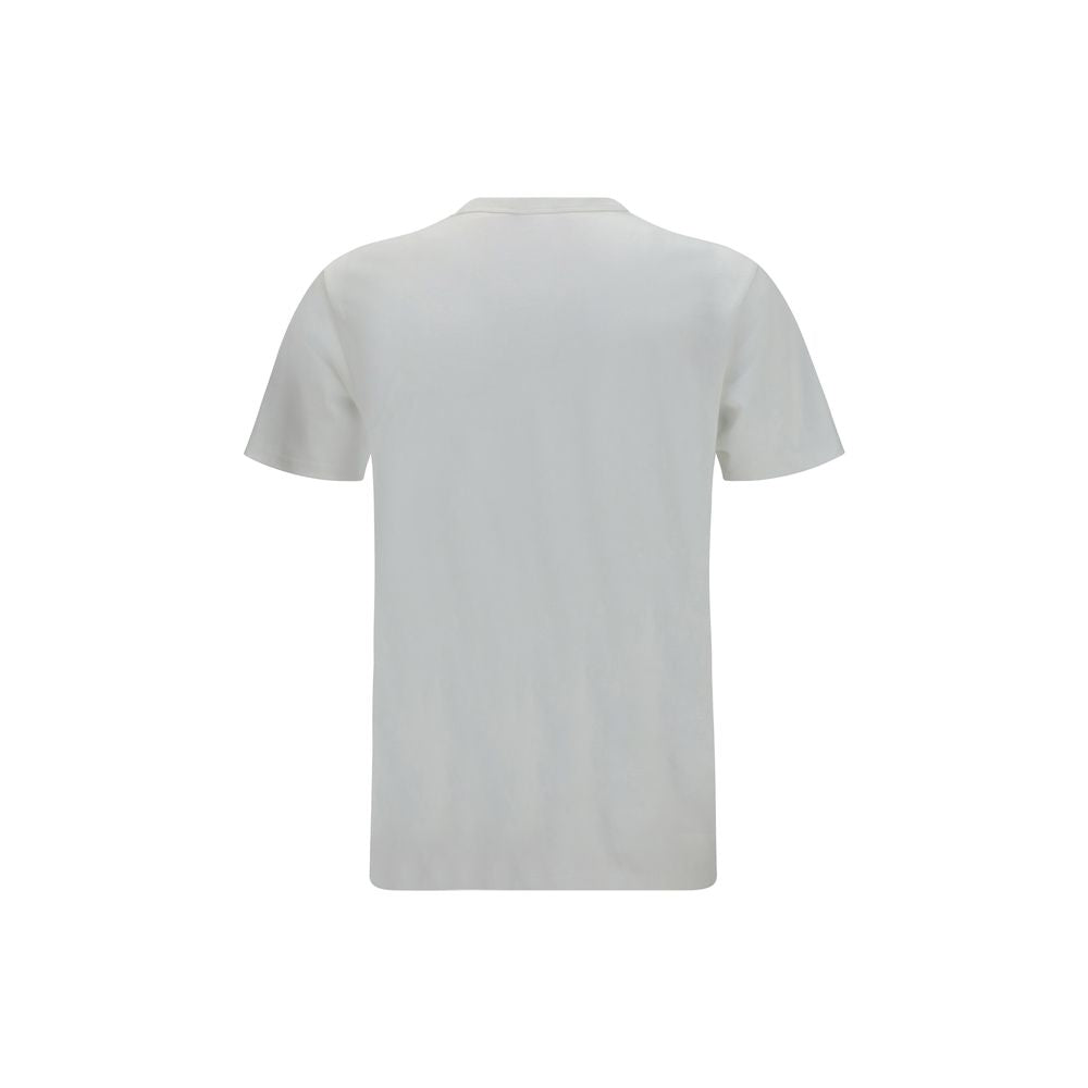 Kenzo White Cotton T-Shirt with Tulip Embroidery