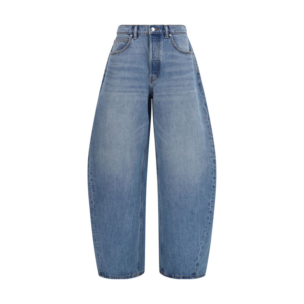 Alexander Wang Crystal Balloon Jeans in Blue Cotton