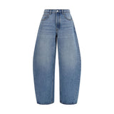 Alexander Wang Crystal Balloon Jeans in Blue Cotton