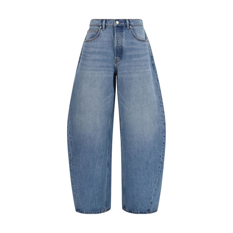 Alexander Wang Crystal Balloon Jeans in Blue Cotton