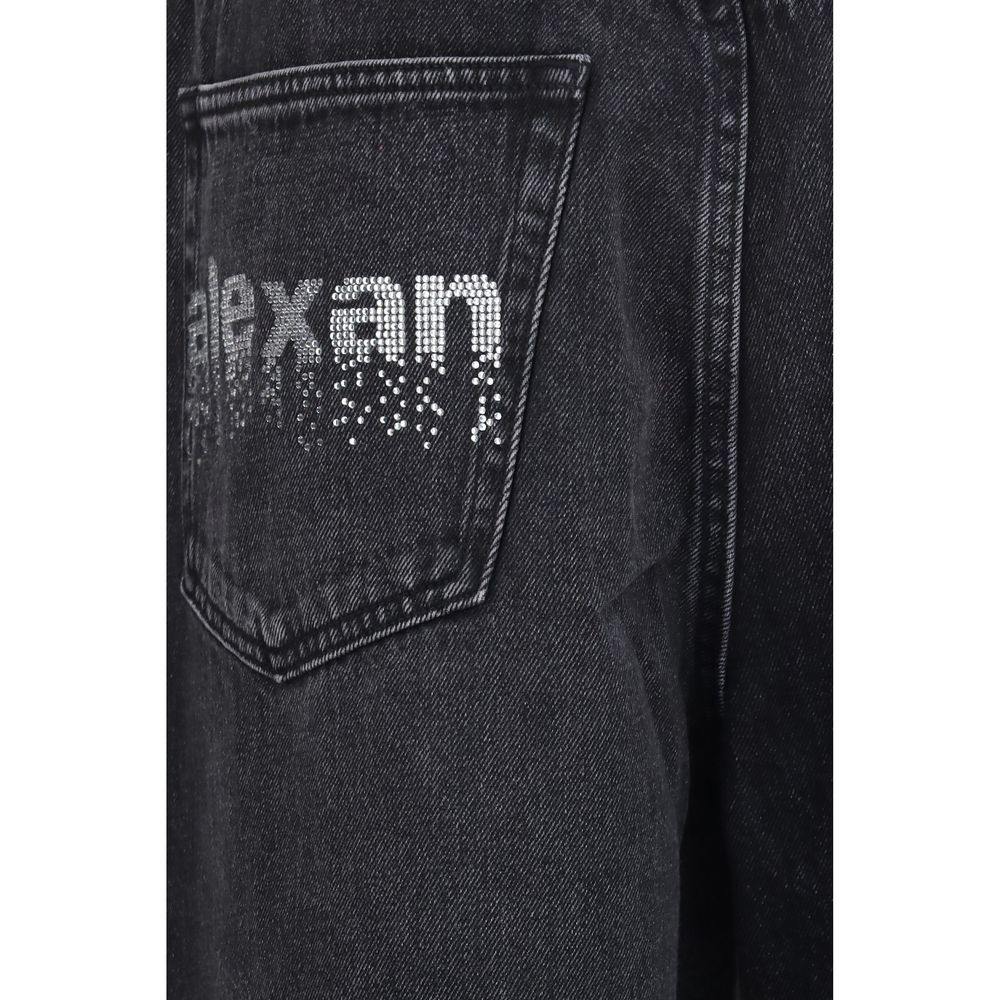 Alexander Wang Crystal Balloon Black Cotton Jeans