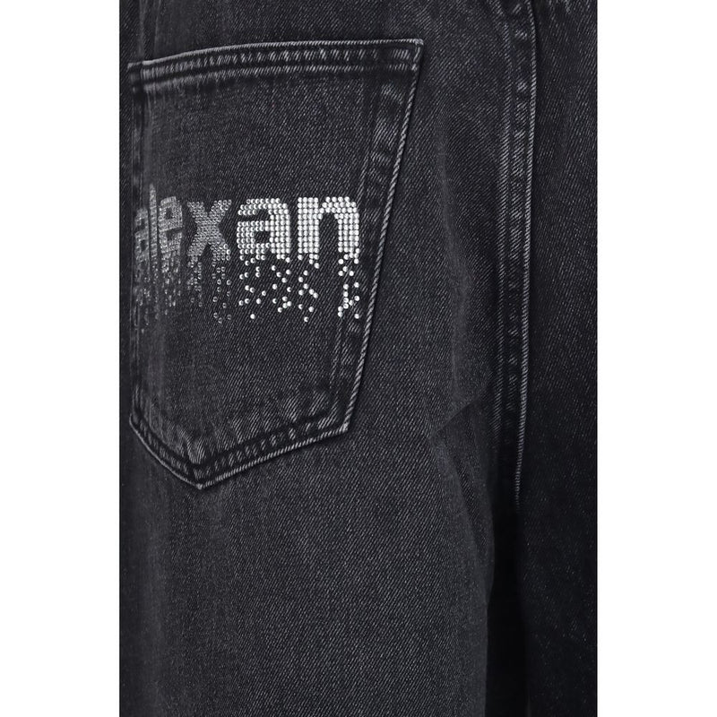 Alexander Wang Crystal Balloon Black Cotton Jeans
