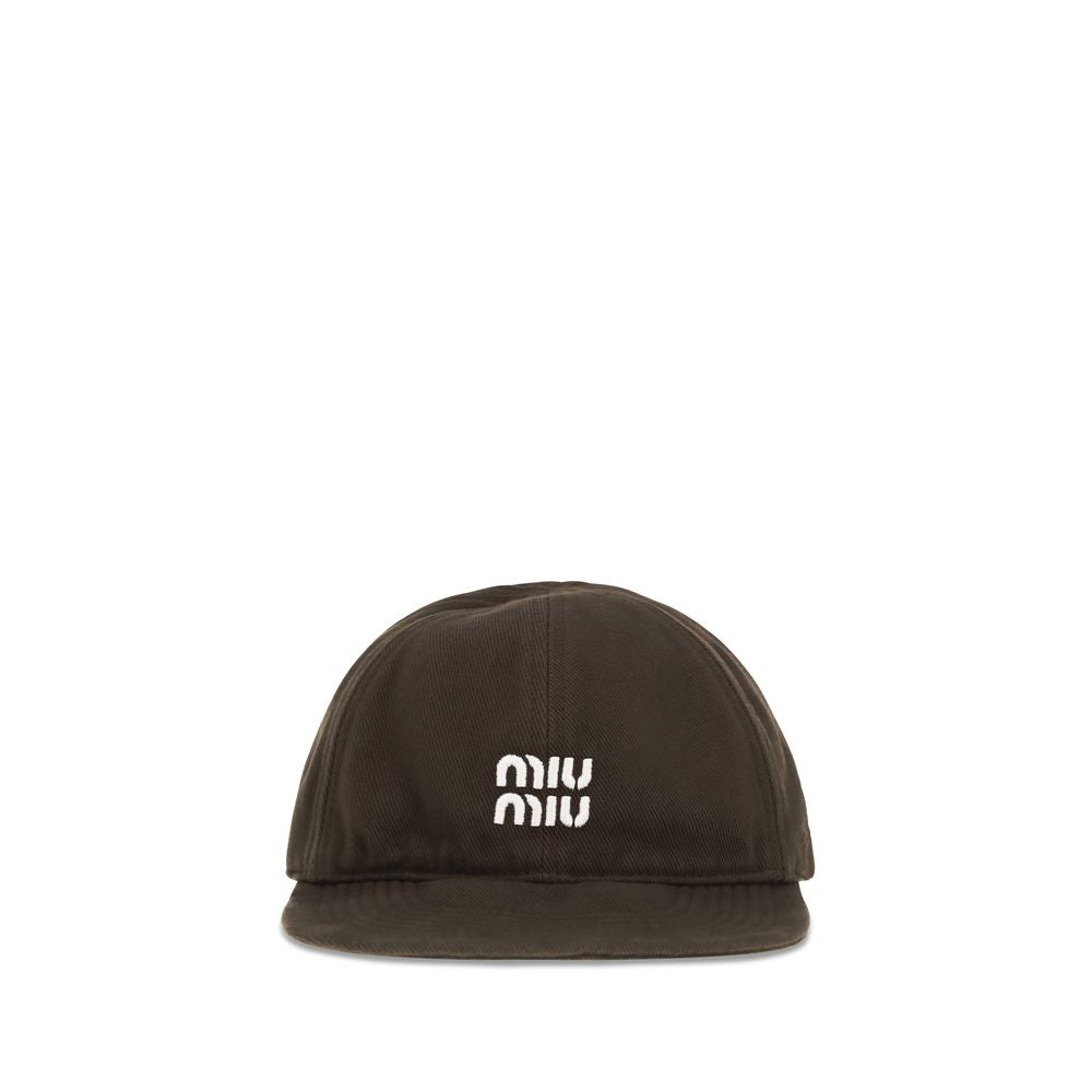 Casquette en coton marron Miu Miu