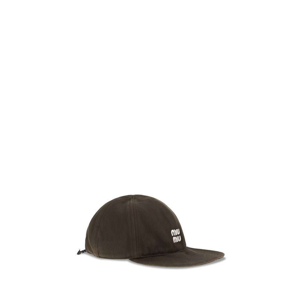 Casquette en coton marron Miu Miu