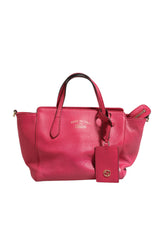 Gucci Swing Leather 2Way Tote Bag - Fuchsia Pink