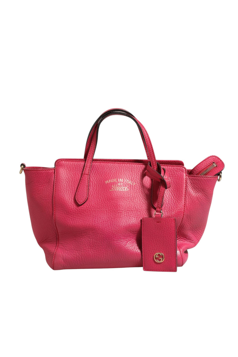 Gucci Swing Leather 2Way Tote Bag - Fuchsia Pink