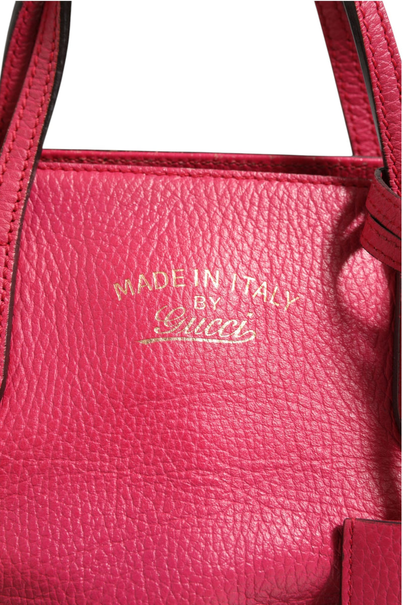 Gucci Swing Leather 2Way Tote Bag - Fuchsia Pink