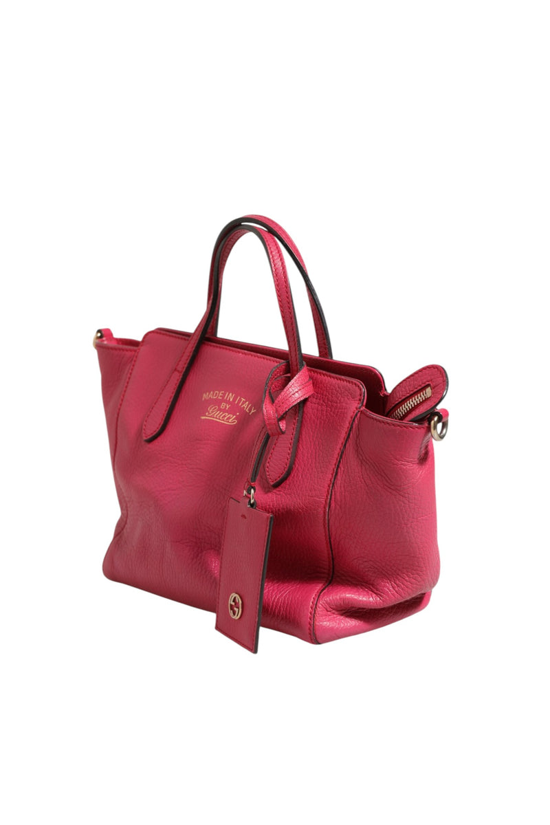Gucci Swing Leather 2Way Tote Bag - Fuchsia Pink