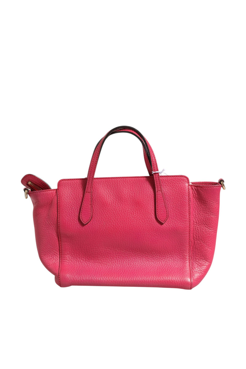 Gucci Swing Leather 2Way Tote Bag - Fuchsia Pink