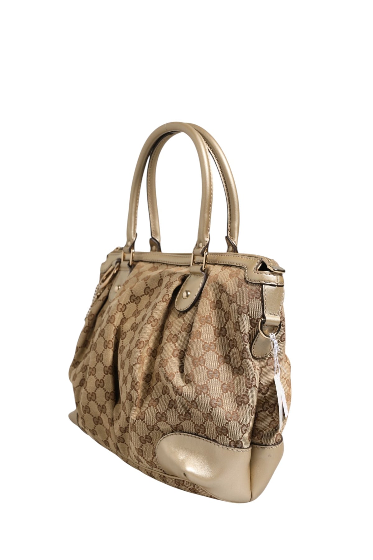 Gucci Canvas Sukey Satchel - Élégance intemporelle en beige
