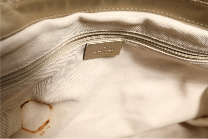 Gucci Canvas Sukey Satchel - Beige