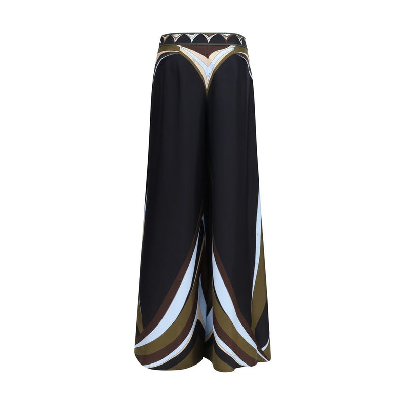 Emilio Pucci Black Silk Flared Pants