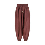 Zimmermann Aster Harem Trousers - Bordeaux Silk Casual Pants