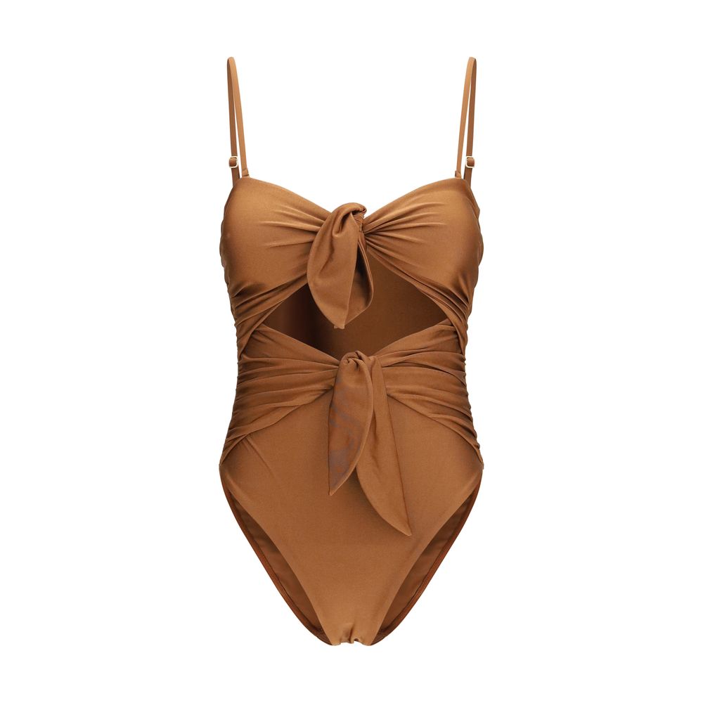 Zimmermann Aster Beige Polyamide One-Piece Swimsuit
